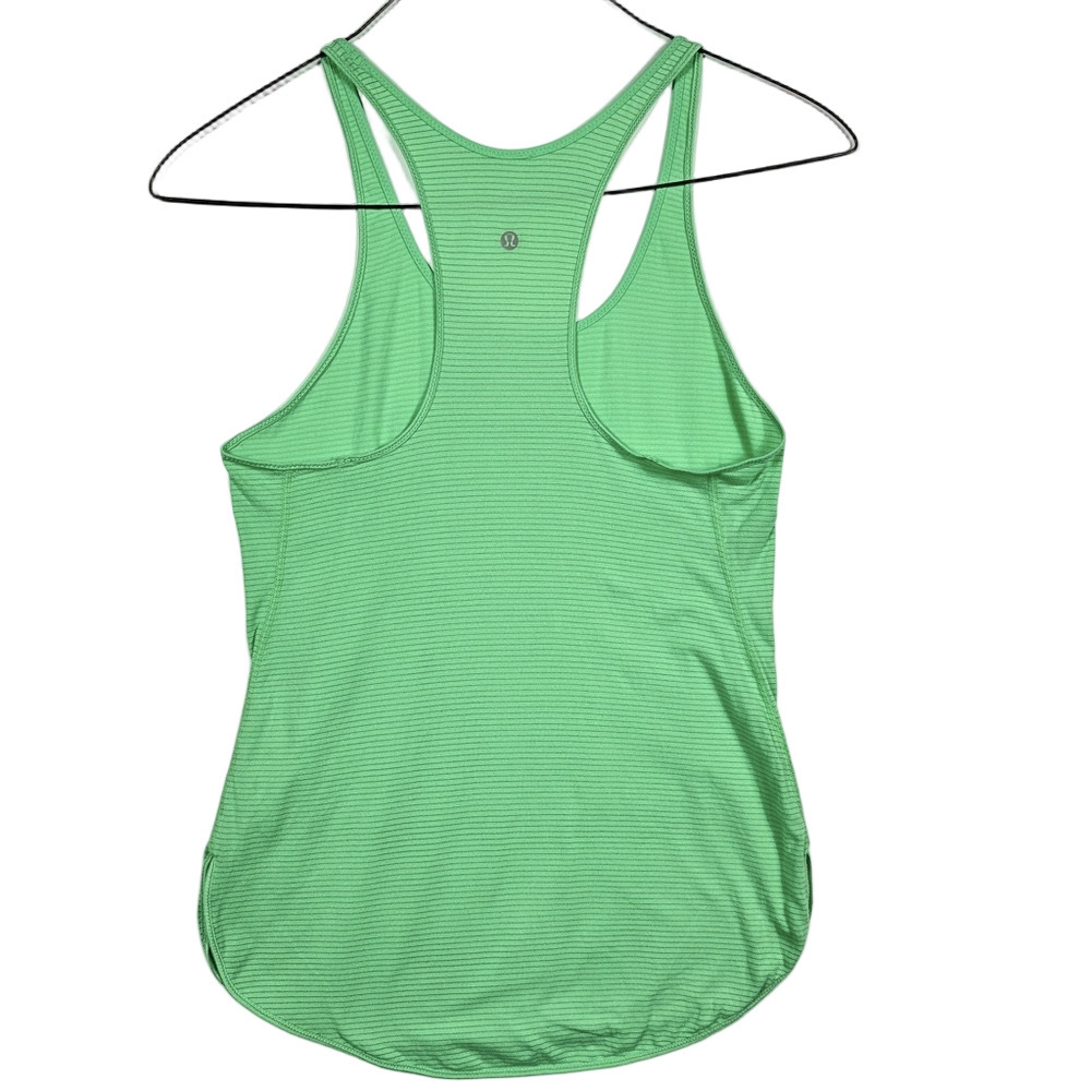 Lululemon Racer Back Tank Top Striped Green and Gray Athletic Top Women’s Size 6 - Picture 4 of 7